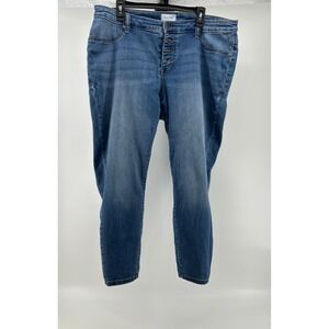 Lila Ryan Button Fly Plus Size 18 Medium Wash Mason Style Blue Jeans Classic